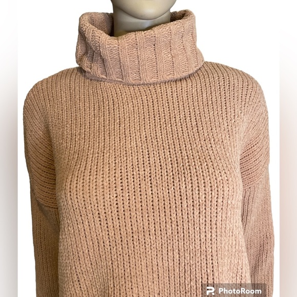 Aerie American Eagle Color brown Knot Chenille Turtleneck Sweater size XS - Picture 4 of 6